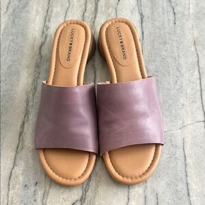 Lucky Brand Pink and Tan Sandals Minimalist Design